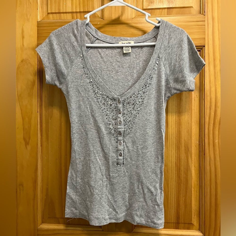 Bundle of juniors size small love rocks embellished y2k tops